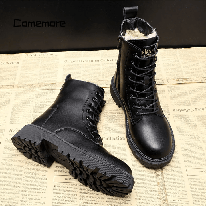 Helena - Botas Aisladas Forradas con Piel Sintética Negra