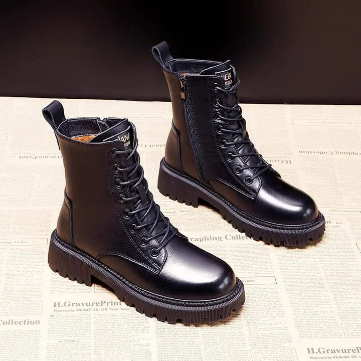 Helena - Botas Aisladas Forradas con Piel Sintética Negra