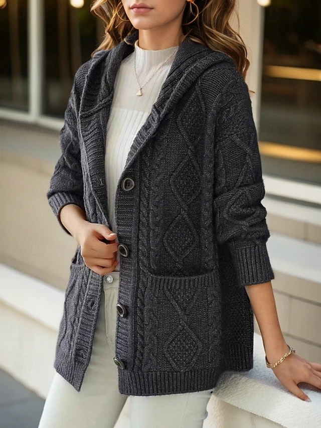 Lina™ - Cárdigan Elegante con Puntada de Diamante