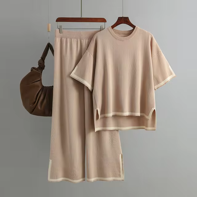 Charlotte™ - Conjunto Elegante de Manga Corta en Seda Hielo