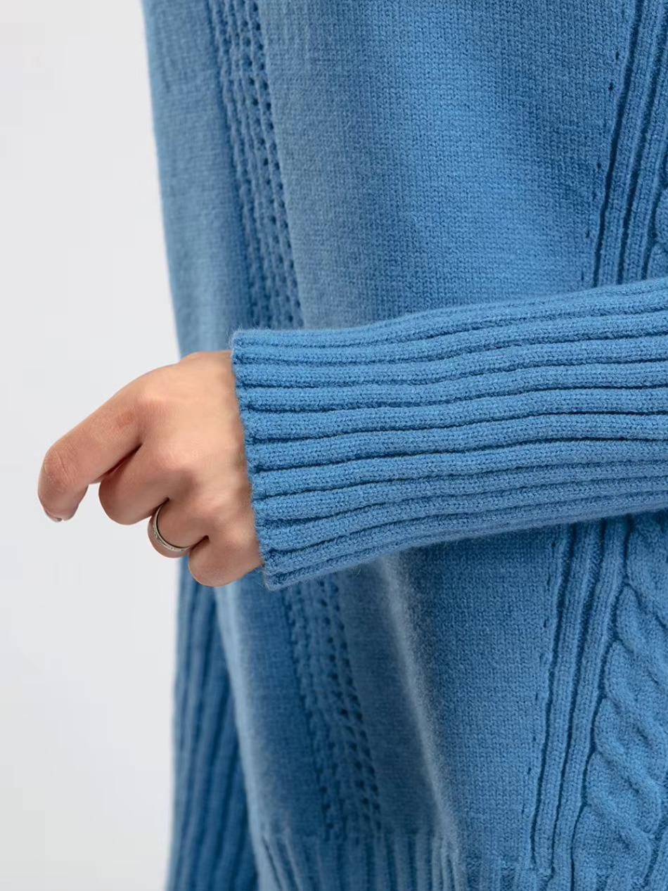 Scarlett™ - Conjunto de Suéter de Punto con Cuello Alto y Pantalones Holgados con Estilo