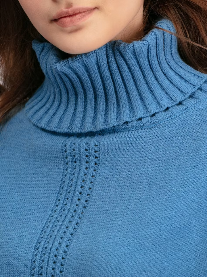 Scarlett™ - Conjunto de Suéter de Punto con Cuello Alto y Pantalones Holgados con Estilo