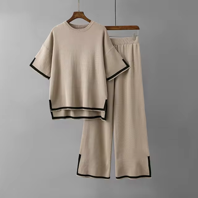 Charlotte™ - Conjunto Elegante de Manga Corta en Seda Hielo