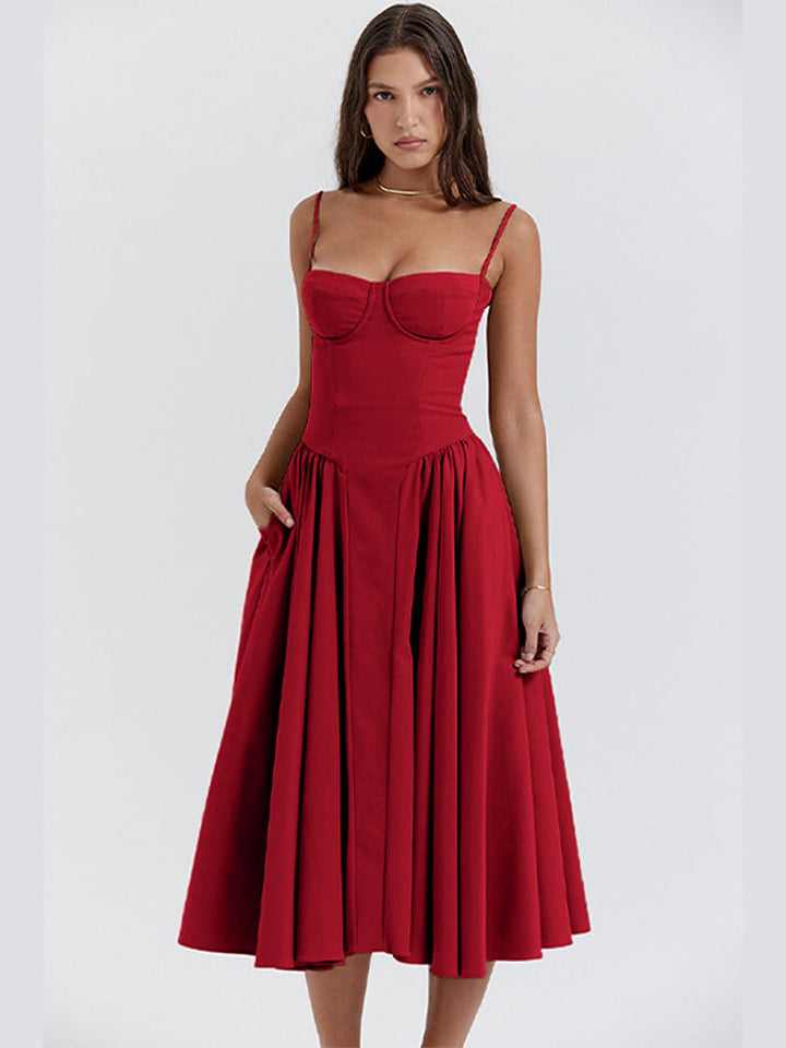 Phoebe - Vestido Largo de Tirantes a la Moda Vintage Transfronterizo