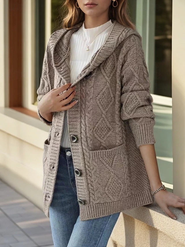 Lina™ - Cárdigan Elegante con Puntada de Diamante