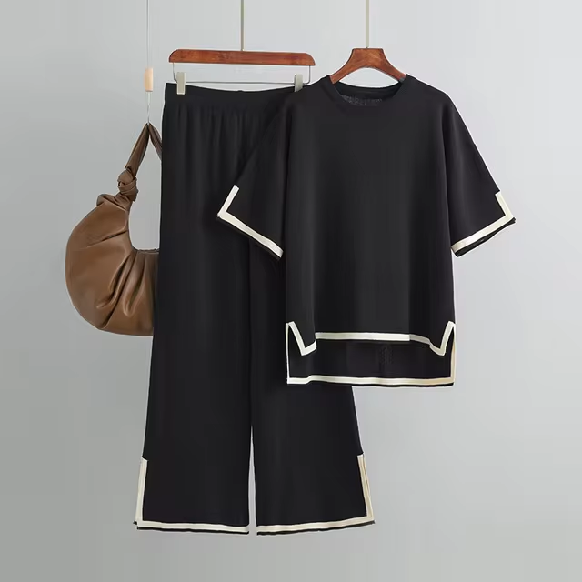Charlotte™ - Conjunto Elegante de Manga Corta en Seda Hielo
