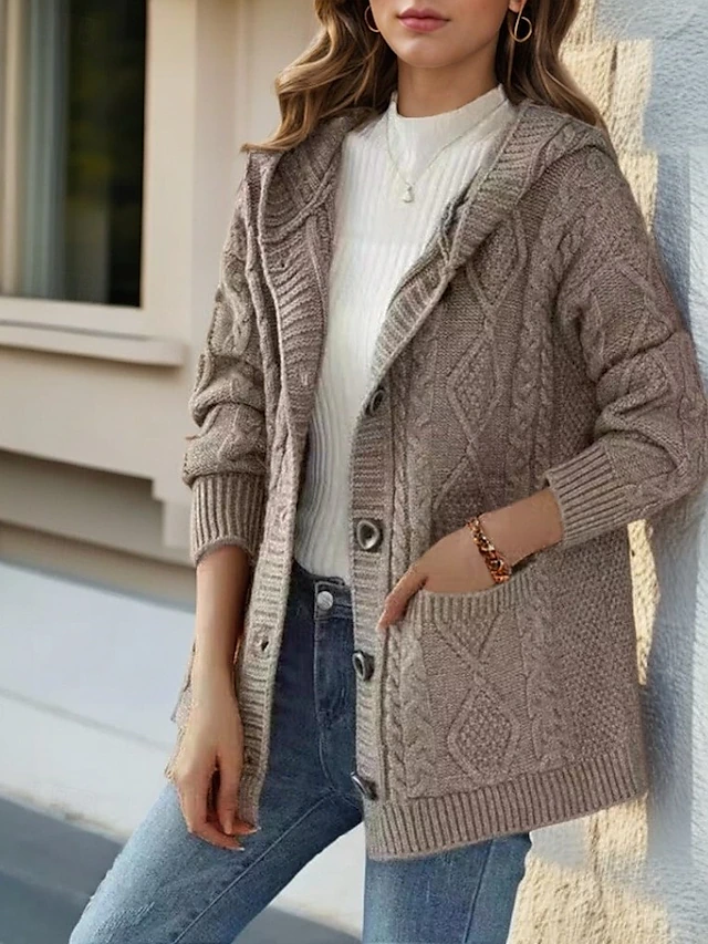 Lina™ - Cárdigan Elegante con Puntada de Diamante