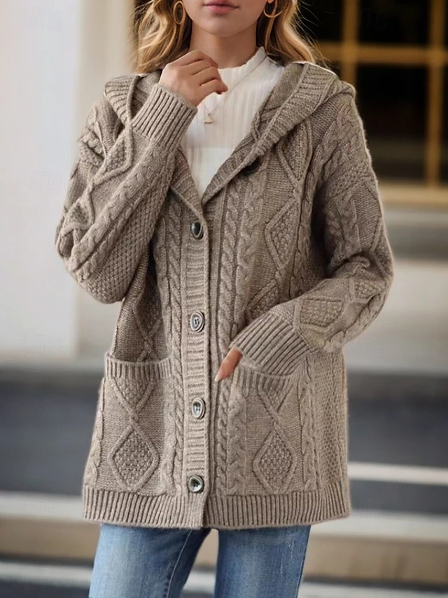 Lina™ - Cárdigan Elegante con Puntada de Diamante