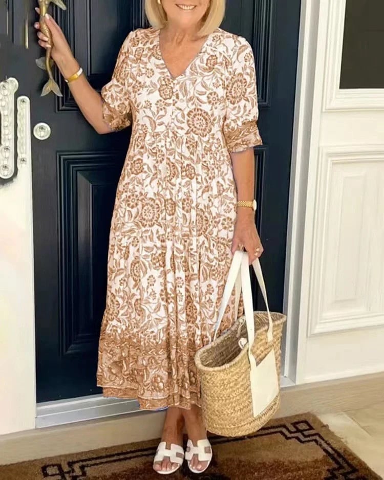 MAINE - VESTIDO BOHO CON ESCOTE EN V