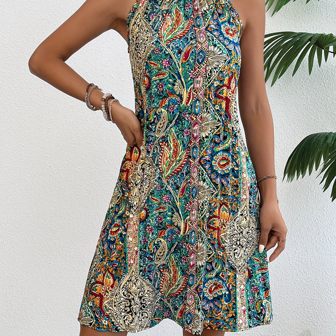 LEILANI - VESTIDO GLAMOROSO CON CUELLO HALTER