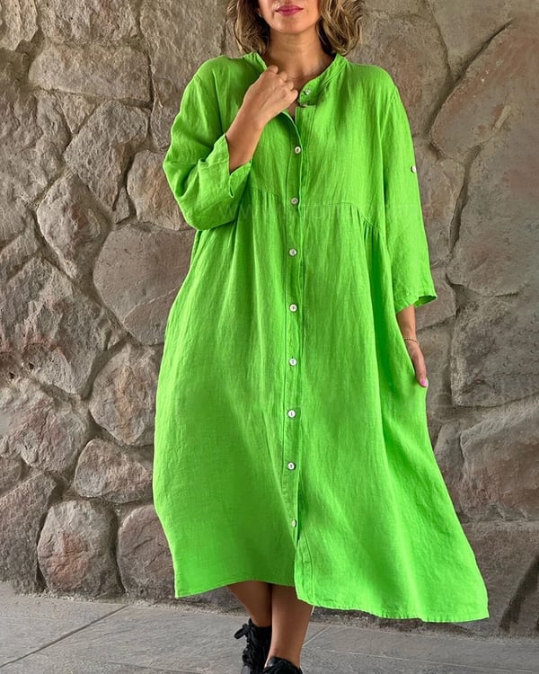 MIRANDA - VESTIDO OVERSIZED DE ALGODÓN Y LINO