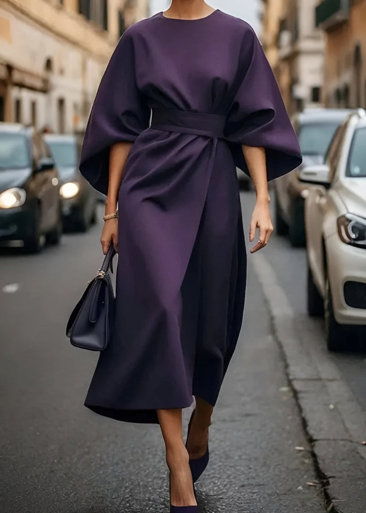 RHONDA - VESTIDO FORMAL DE LUJO CON MANGAS