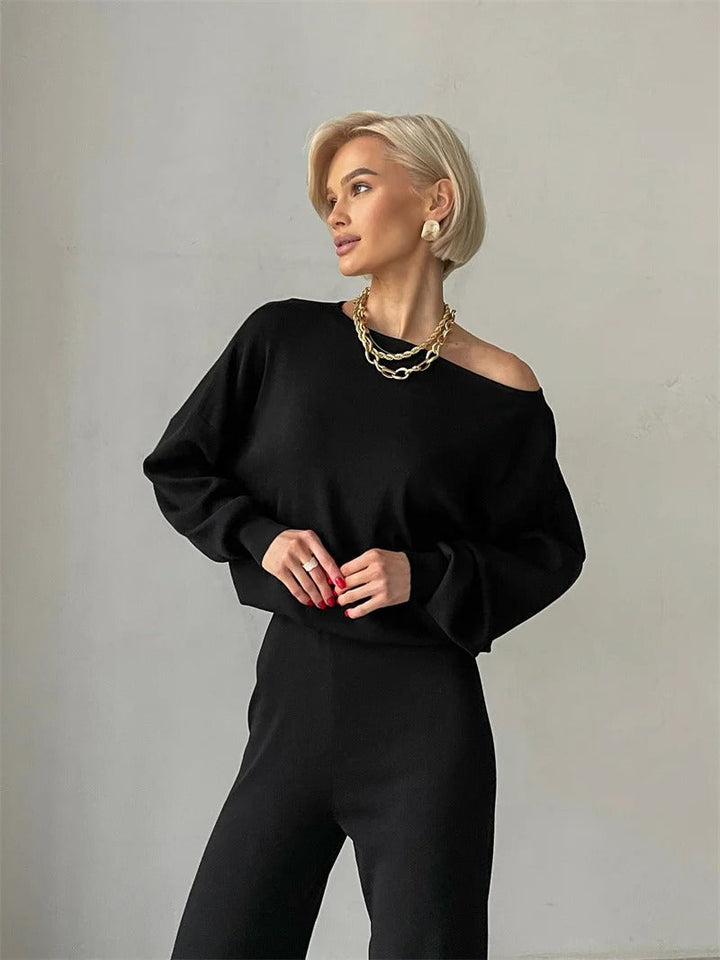 Ellie™ - Conjunto Monocromático Elegante de Punto para Invierno