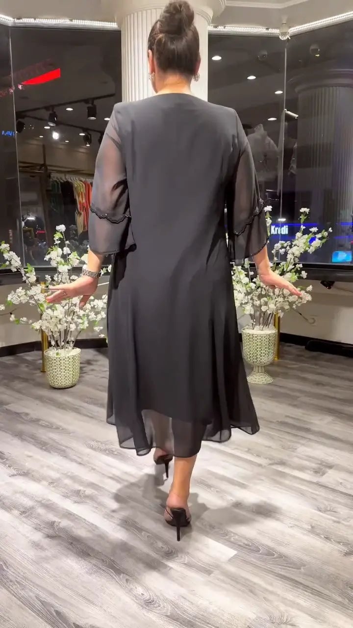 LAFRIZA - VESTIDO DE CHIFÓN FLUIDO BREEZE