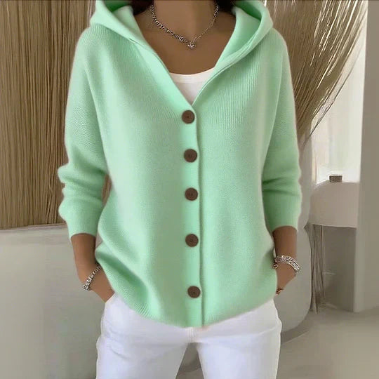 TYRA - CARDIGAN DE PUNTO CON CAPUCHA Y COJÍN