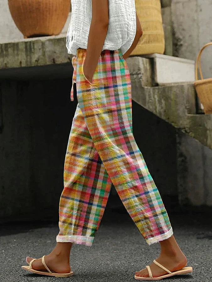 BRIELLE - PANTALONES DE CUADROS A LA MODA