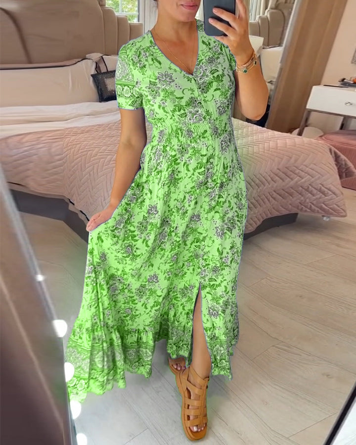 Alisa™ - Vestido con escote en V y patrón floral