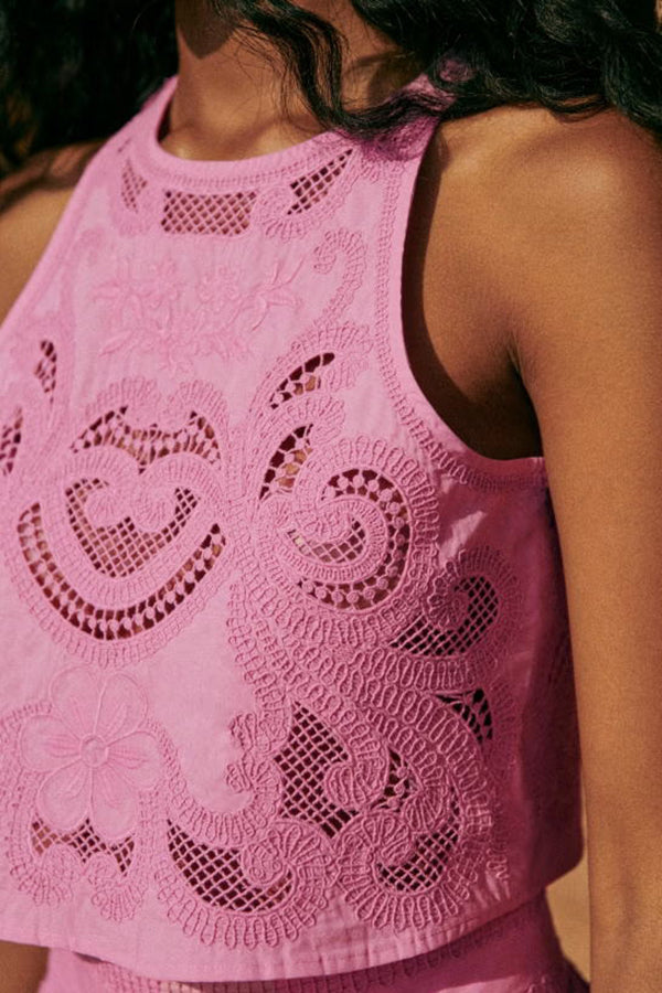 MELISSA - CONJUNTO CHIC DE ENCAJE ROSA
