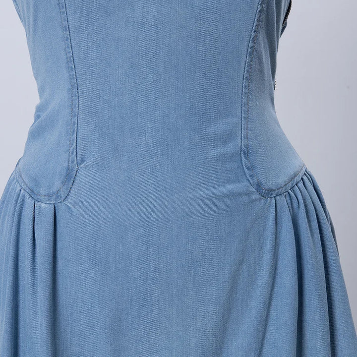 FEMAR - VESTIDO SIN MANGAS DE DENIM MIDNIGHT CON TIRANTES