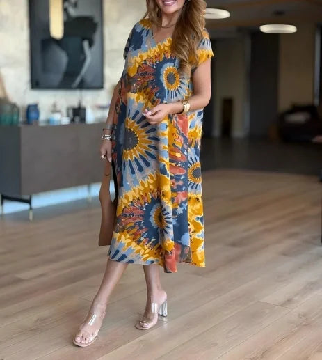 EALA - VESTIDO DE PLAYA ÉTNICO CON TIE-DYE