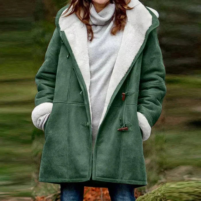 ELVIE - ABRIGO SOFISTICADO CON ACENTOS DE PIEL