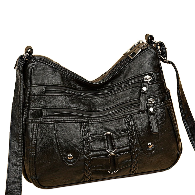 RACHEL - BOLSO CRUZADO DE CUERO ANTIRROBO