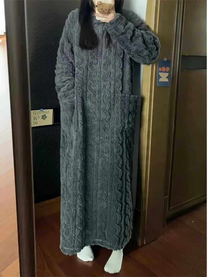 Abigail™ - Vestido de Invierno Jacquard de Forro Polar Suave