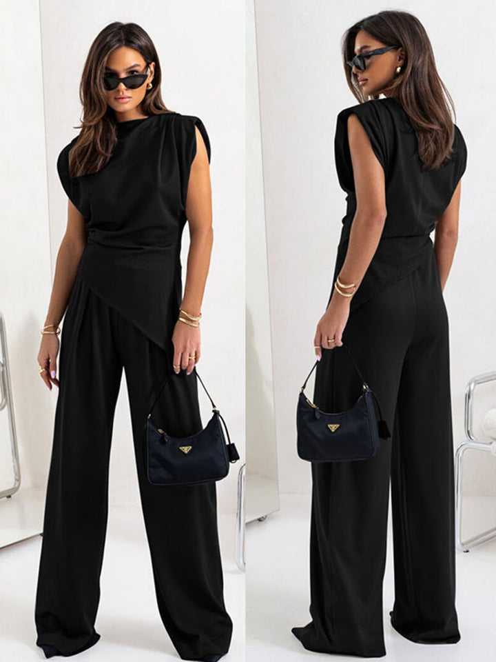 DOLLY - CONJUNTO DE TANK TOP PLISADO Y PANTALÓN