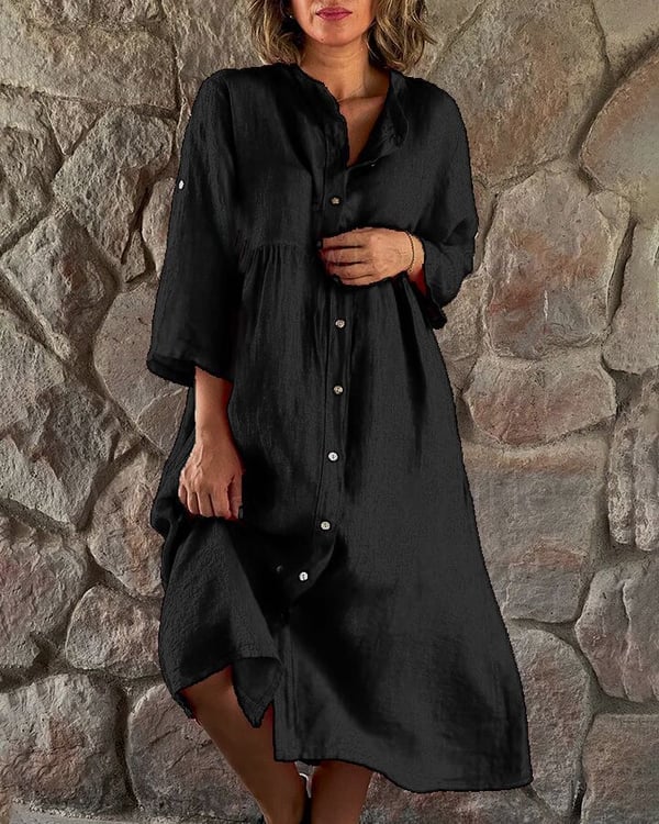 MIRANDA - VESTIDO OVERSIZED DE ALGODÓN Y LINO
