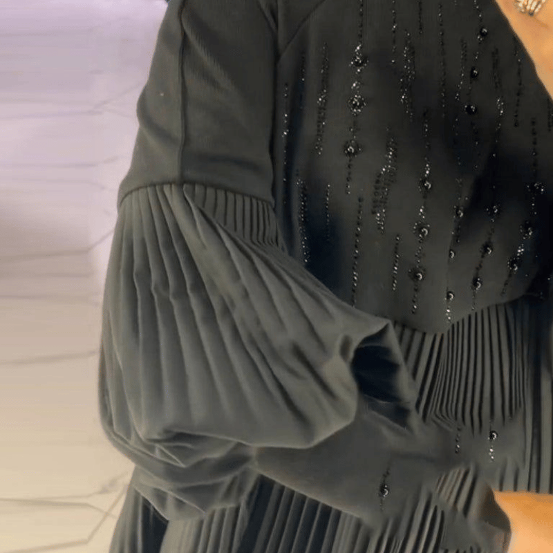 JODIEROSE - VESTIDO TALLA GRANDE CON MANGAS ABULLONADAS