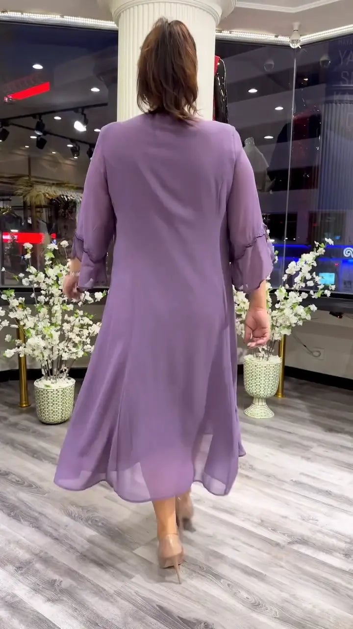 LAFRIZA - VESTIDO DE CHIFÓN FLUIDO BREEZE