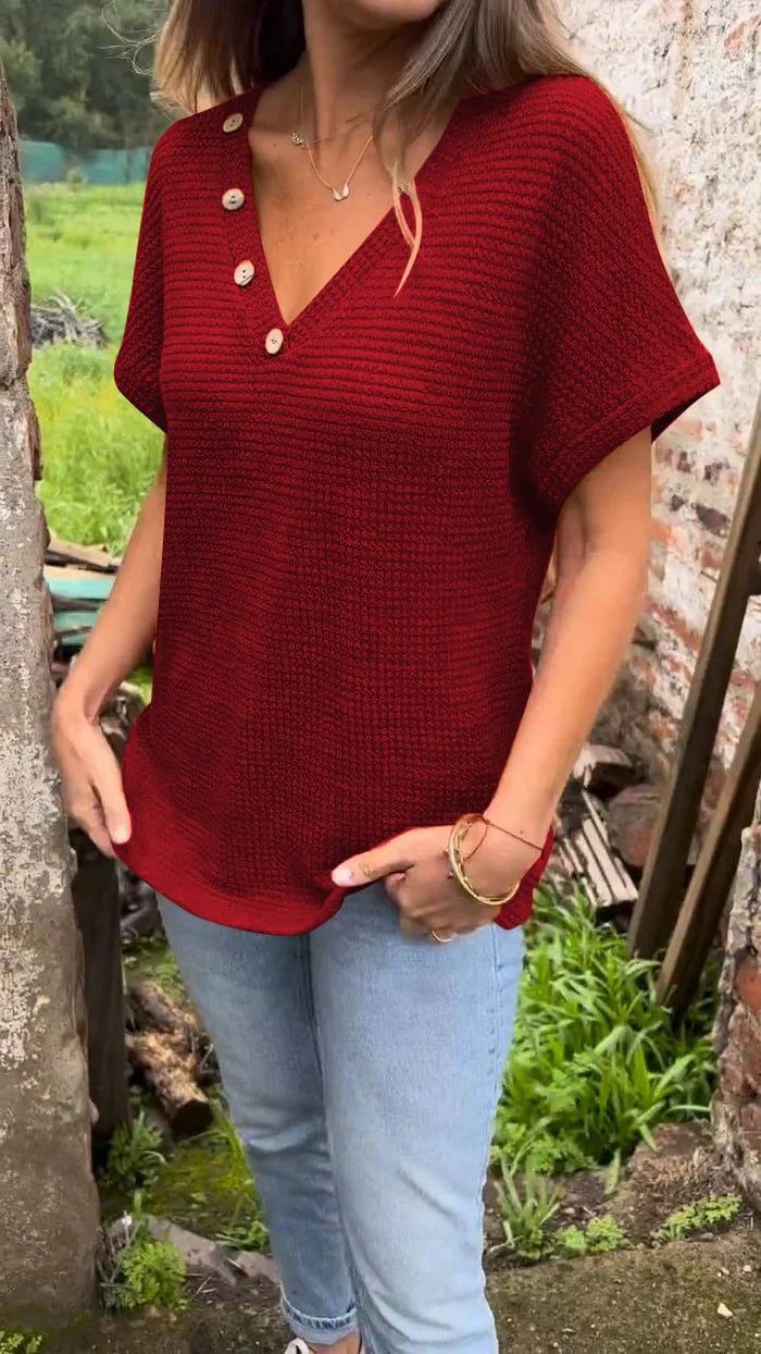 MEERAH - CAMISETA DE MANGA CORTA TRANSPIRABLE CON TEXTURA DE WAFFLE