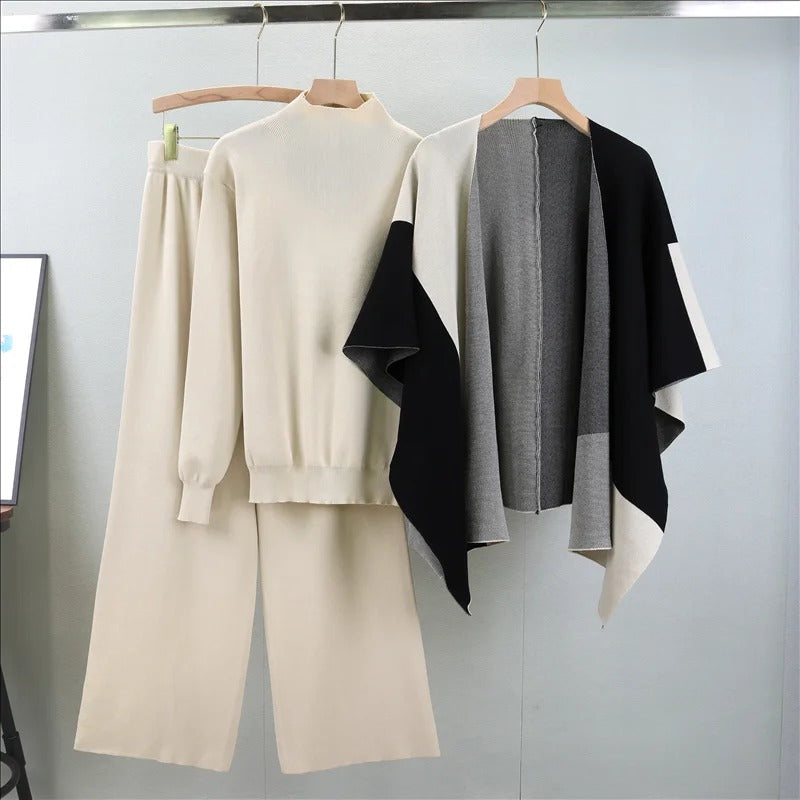 Alyssa™ - Elegante Traje de Tres Piezas de Punto