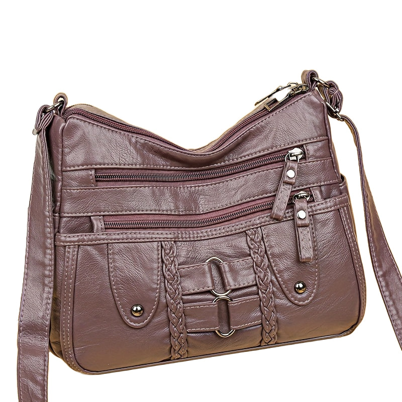 RACHEL - BOLSO CRUZADO DE CUERO ANTIRROBO