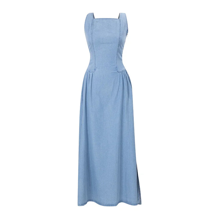 FEMAR - VESTIDO SIN MANGAS DE DENIM MIDNIGHT CON TIRANTES