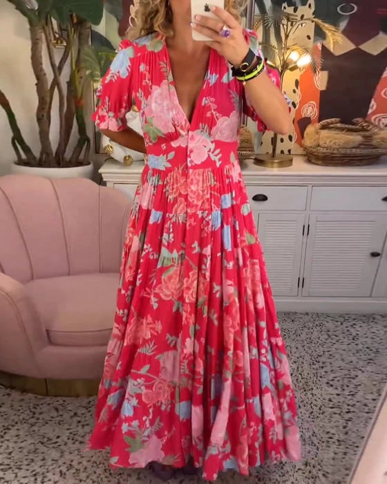 FELINA - VESTIDO DE VERANO CON FLORES VIBRANTES