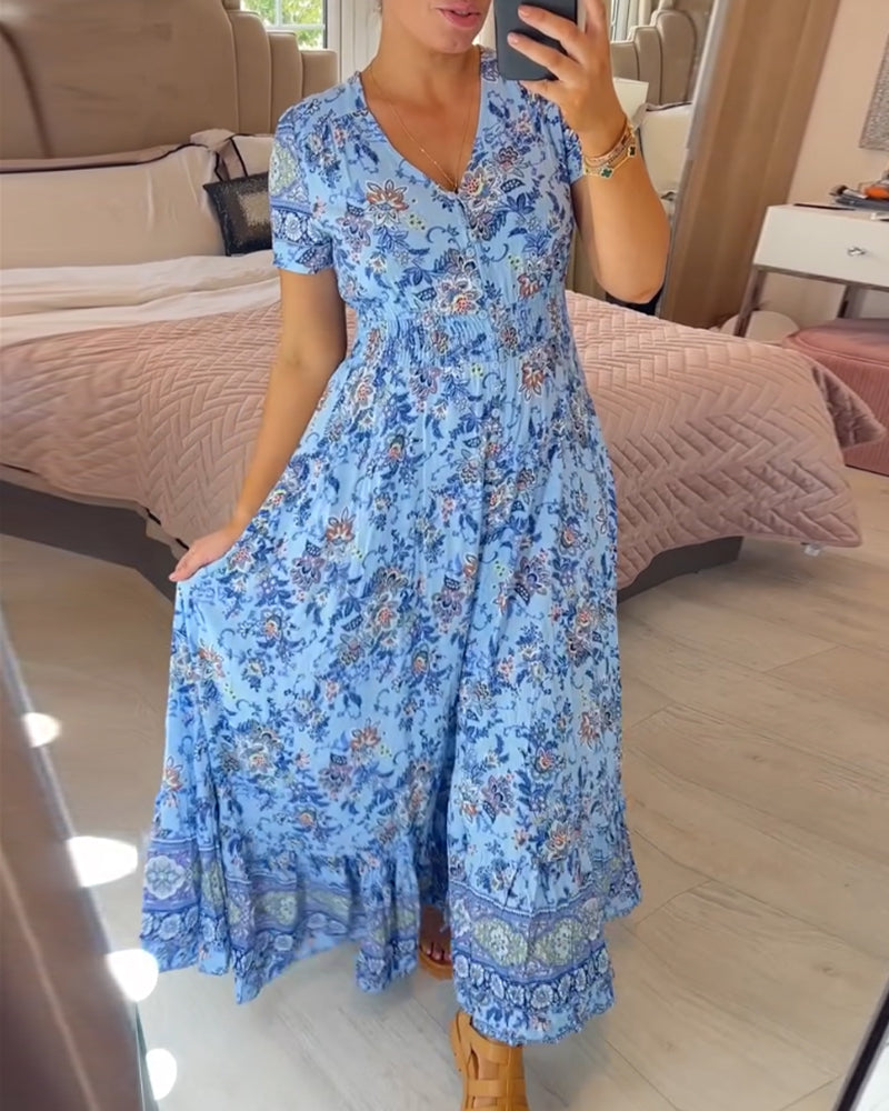 BRIAR - VESTIDO BOTÁNICO CON ESCOTE EN V