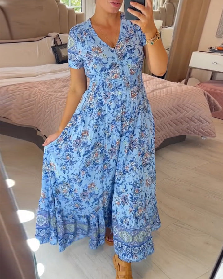 BRIAR - VESTIDO BOTÁNICO CON ESCOTE EN V