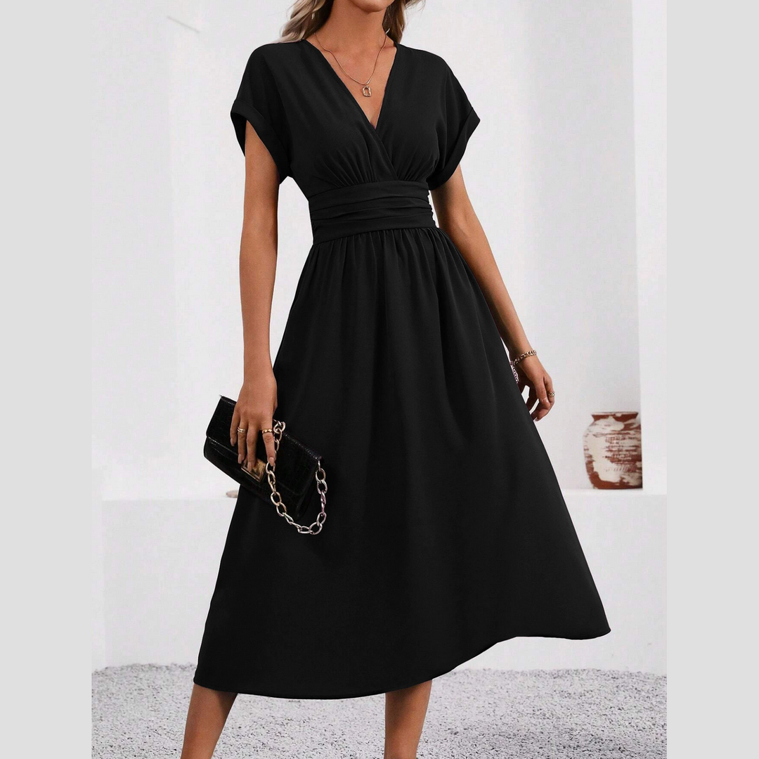 SHAYLA - VESTIDO ENTALLADO CON ESCOTE EN V PROFUNDO