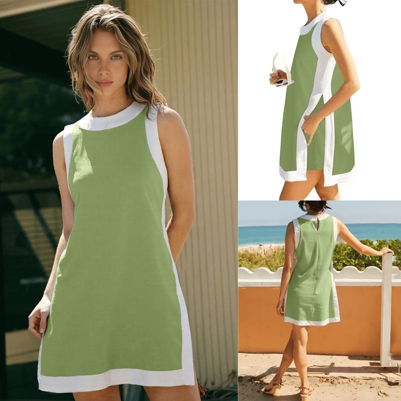 MALASIA - CONJUNTO DE SHORTS SIN MANGAS CON BLOQUES DE COLOR Y BOLSILLOS