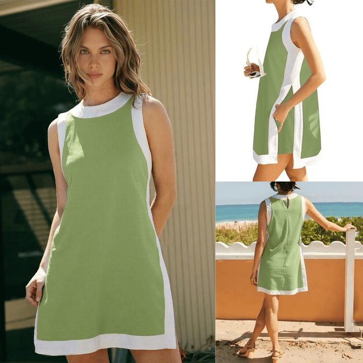 MALASIA - CONJUNTO DE SHORTS SIN MANGAS CON BLOQUES DE COLOR Y BOLSILLOS