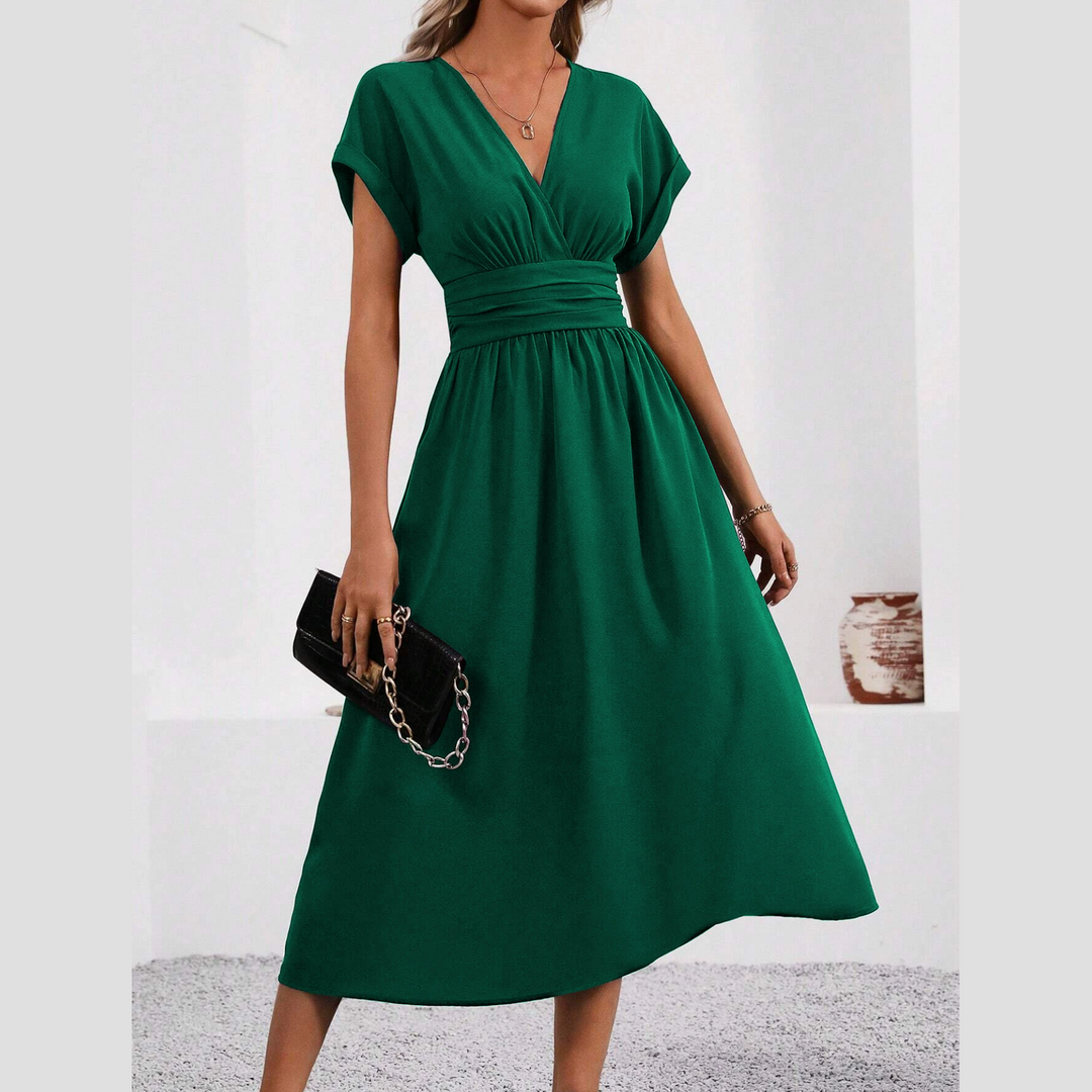 SHAYLA - VESTIDO ENTALLADO CON ESCOTE EN V PROFUNDO