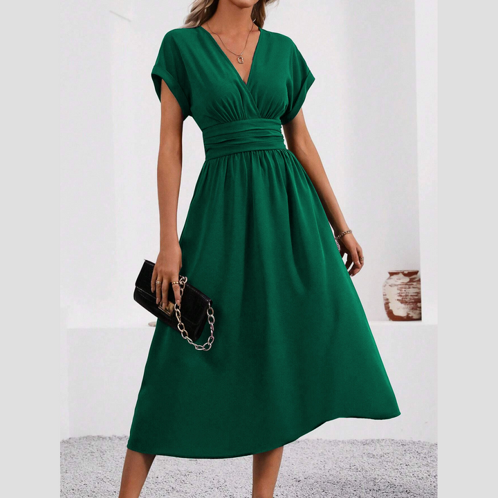 SHAYLA - VESTIDO ENTALLADO CON ESCOTE EN V PROFUNDO