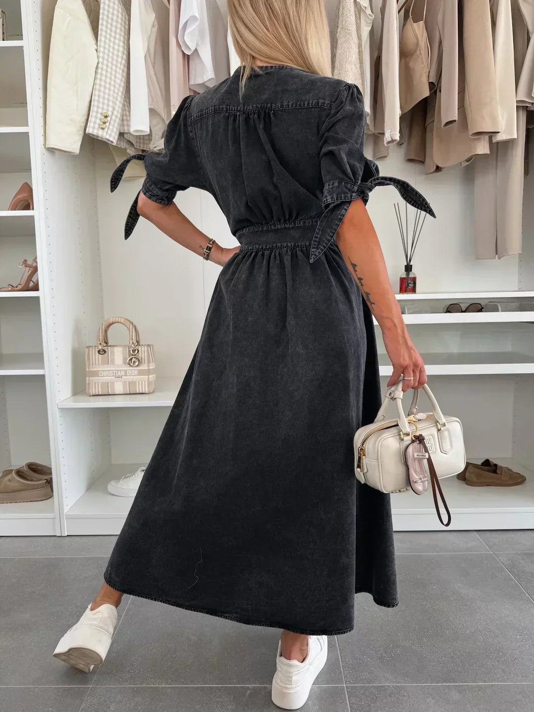 IVANIA - VESTIDO DE DENIM VIBRANTE