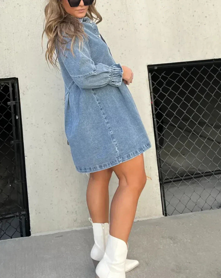 Centro - Vestido de mezclilla con mangas largas