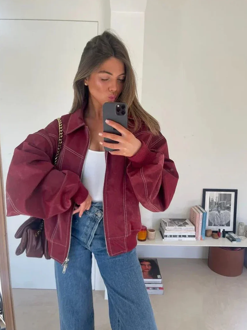 NALIYAH - CHAQUETA ROMPEVIENTOS OVERSIZED CON BLOQUES DE COLOR