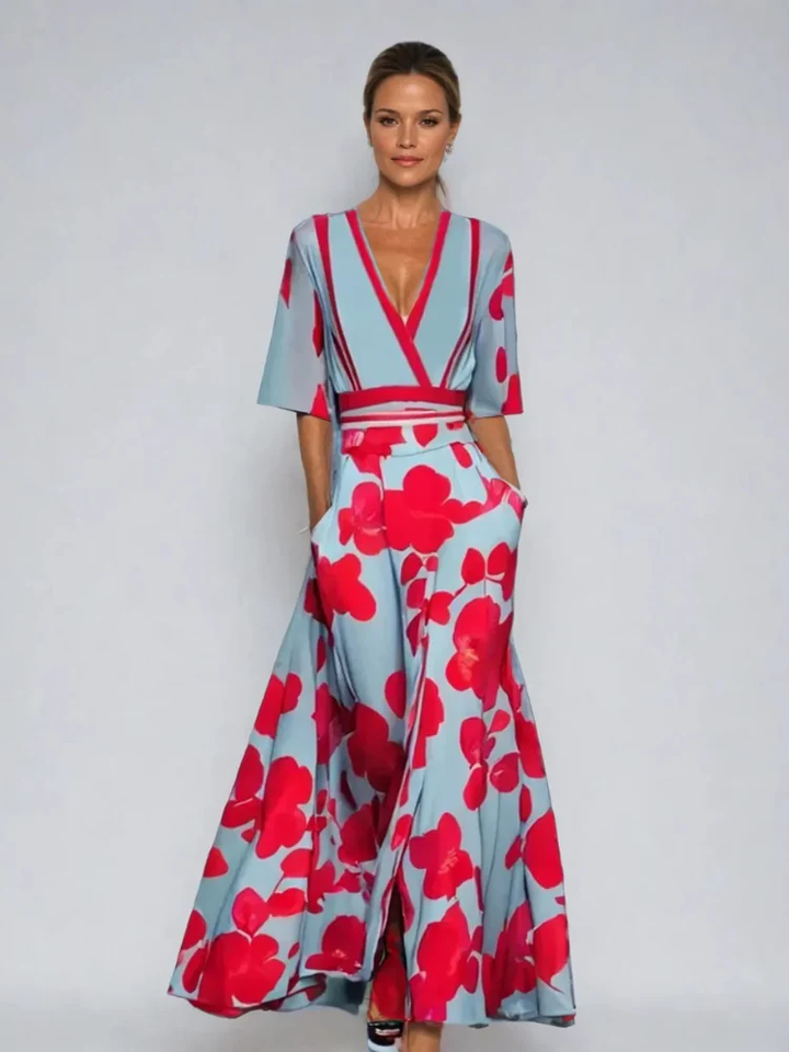 Evie - Vestido Elegante con Estampado de Flores