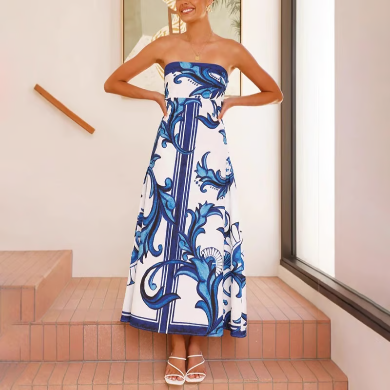 Eya - Vestido Maxi Elegante con Estampado Floral