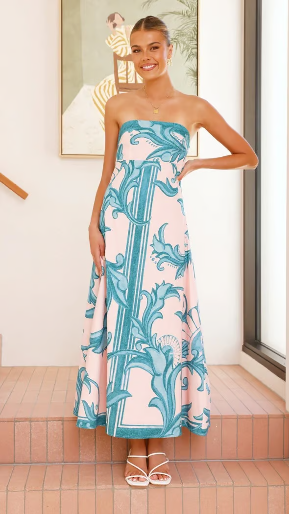 Eya - Vestido Maxi Elegante con Estampado Floral