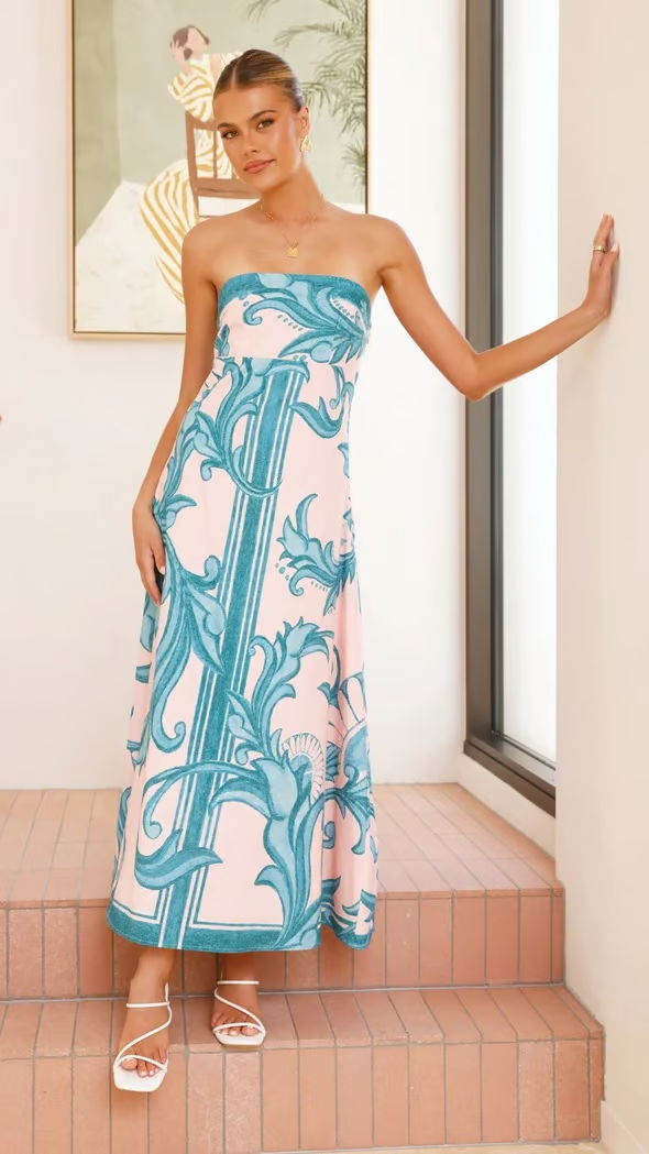 Eya - Vestido Maxi Elegante con Estampado Floral